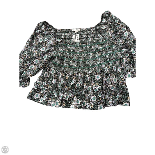 Top Short Sleeve By American Eagle In Floral Print, Size: Xl
