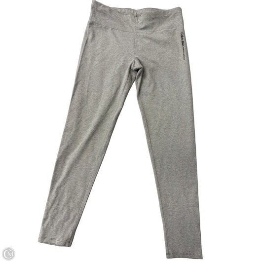 Athletic Leggings By Calvin Klein Performance In Grey, Size: L