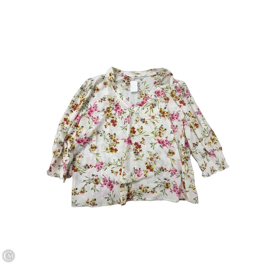 Top Long Sleeve By Counterparts In Floral Print, Size: Xl