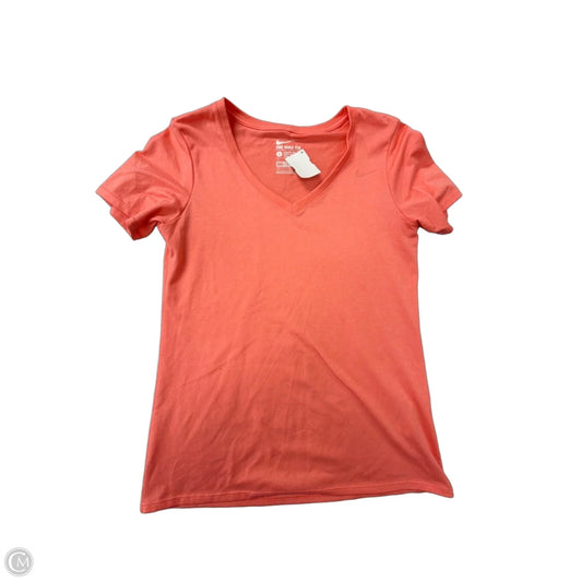 Athletic Top Short Sleeve By Nike Apparel In Peach, Size: S