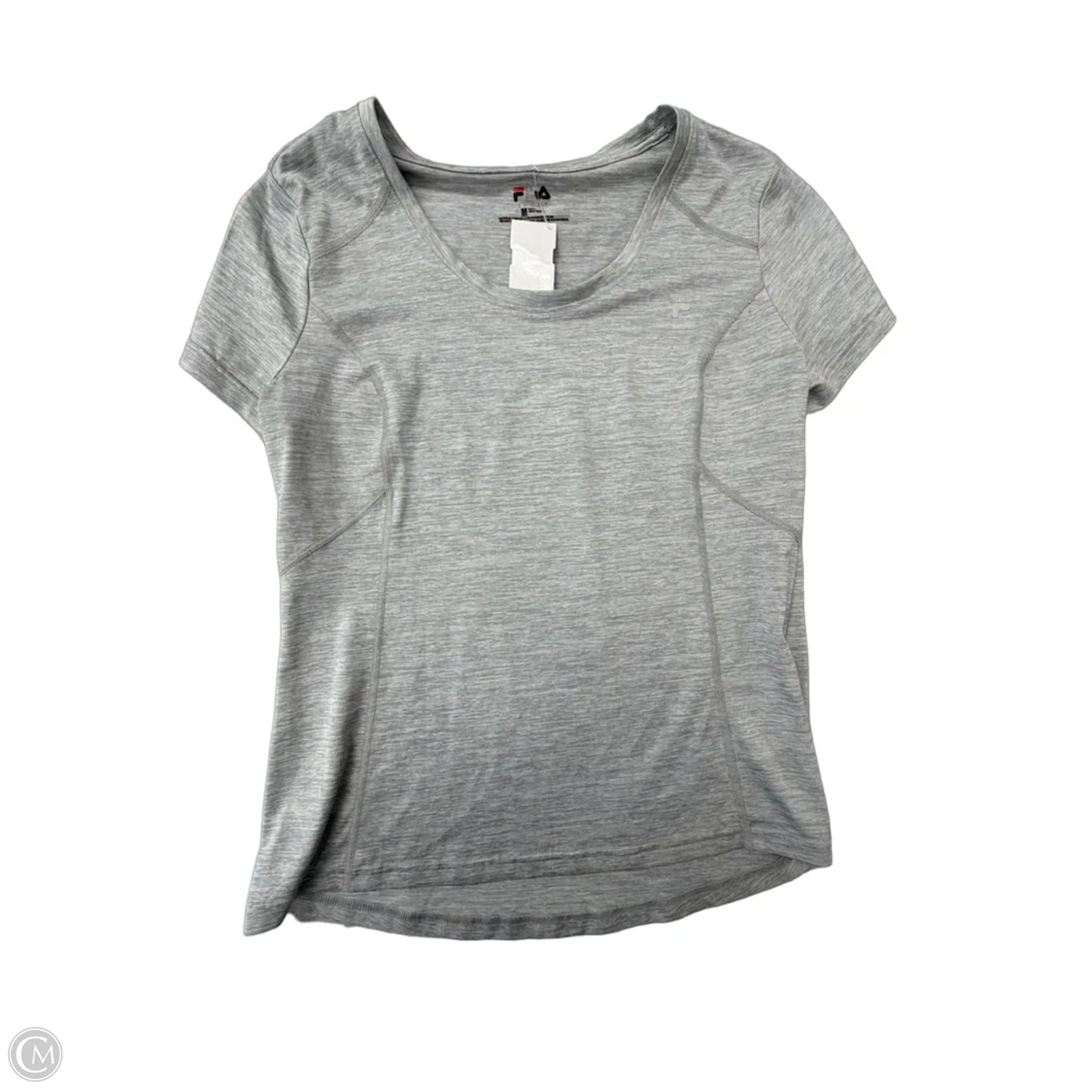 Athletic Top Short Sleeve By Fila In Grey, Size: M