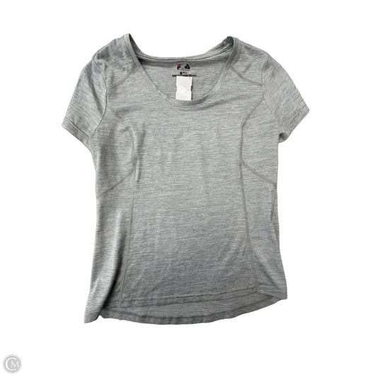 Athletic Top Short Sleeve By Fila In Grey, Size: M