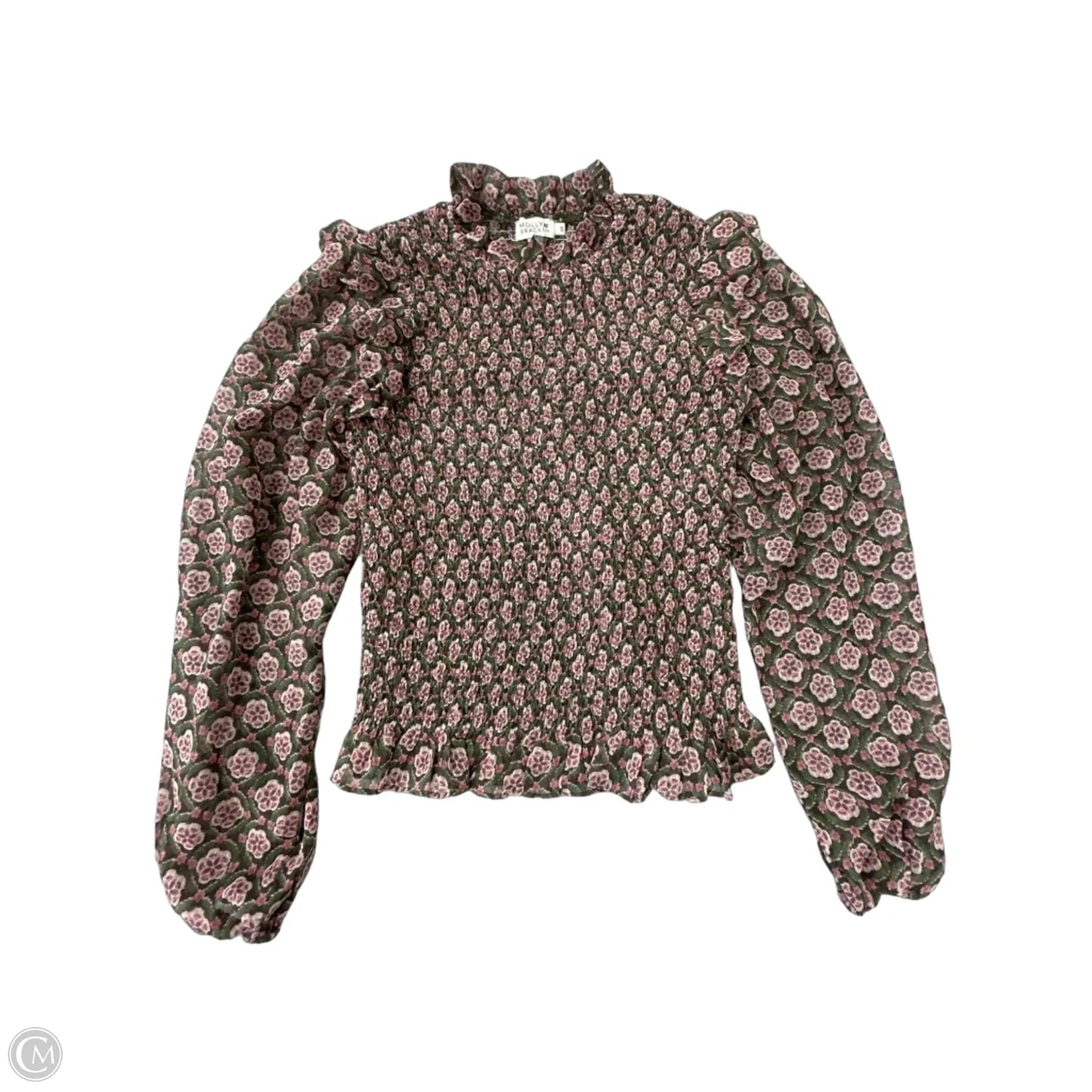 Top Long Sleeve By Molly Bracken In Floral Print, Size: S