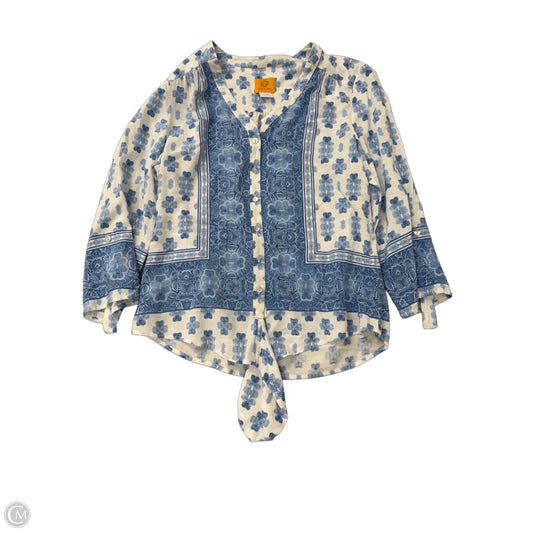 Top 3/4 Sleeve By Ruby Rd In Blue & White, Size: S
