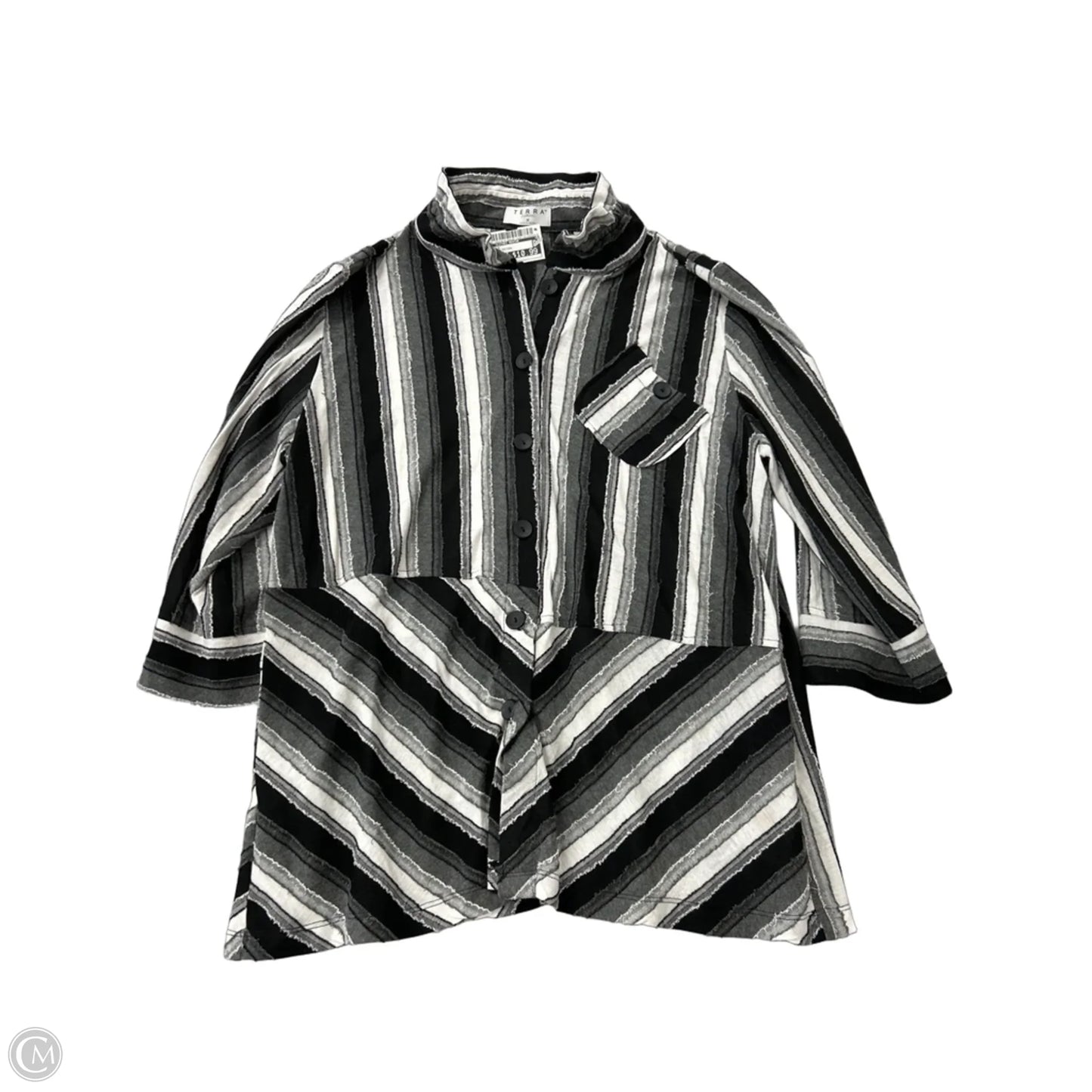Top Long Sleeve By terra In Striped Pattern, Size: M