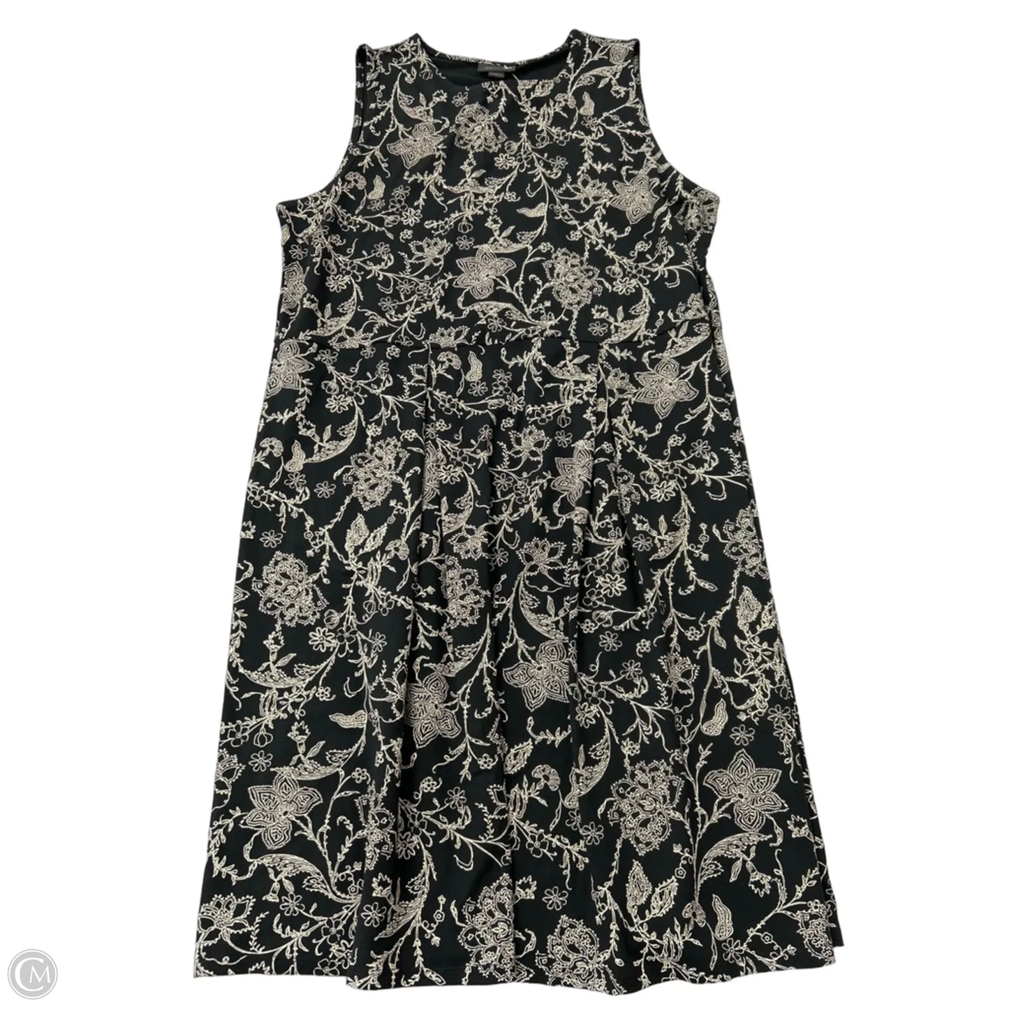 Dress Casual Midi By J. Jill In Black & Cream, Size: M