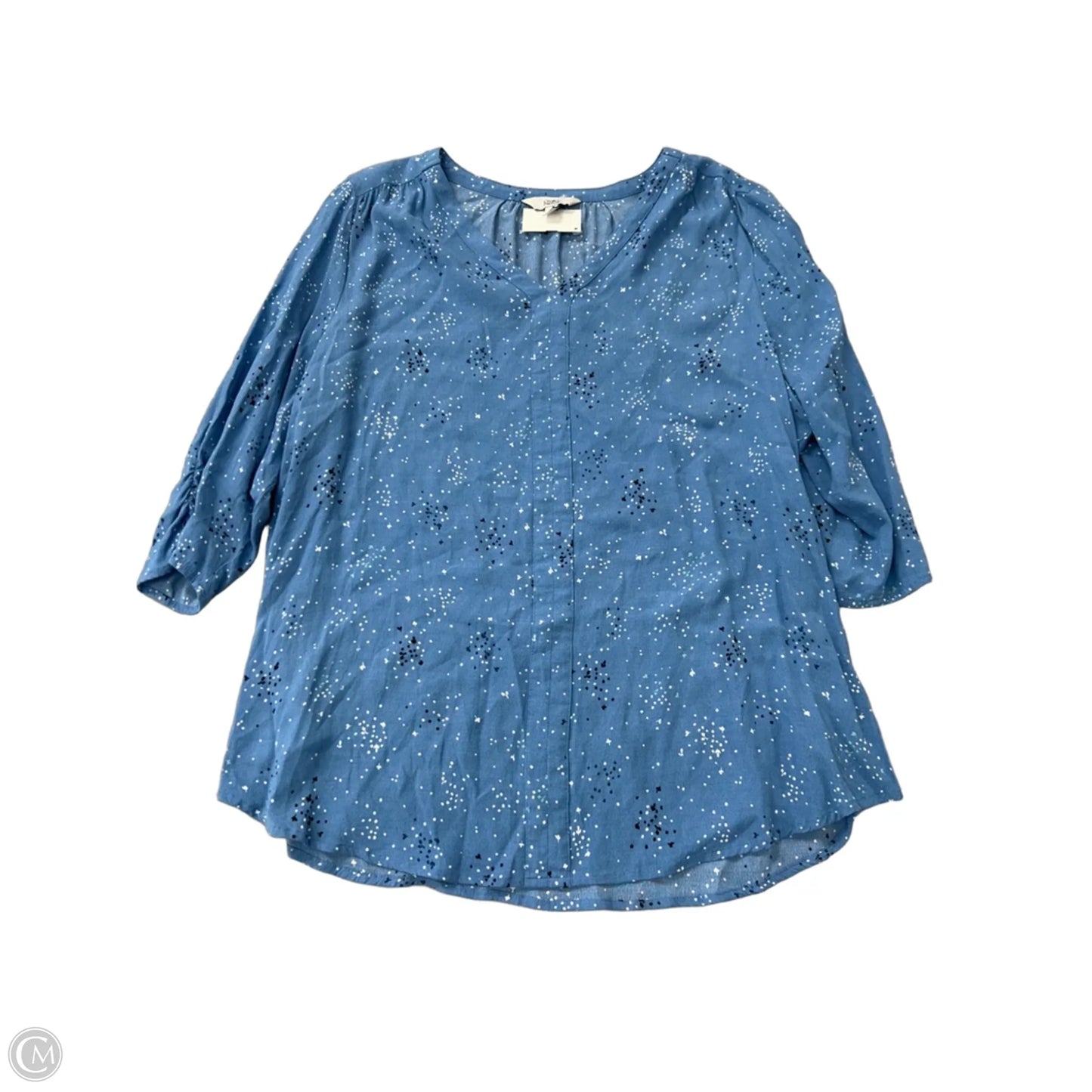 Top Long Sleeve By Croft And Barrow In Blue, Size: 1x