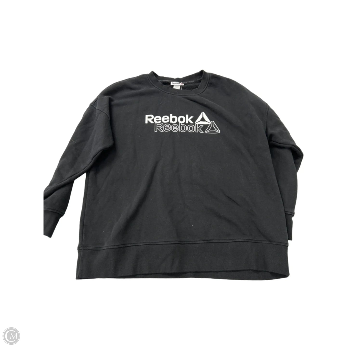 Athletic Sweatshirt Crewneck By Reebok In Black & White, Size: 1x