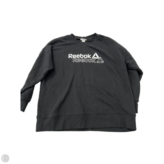 Athletic Sweatshirt Crewneck By Reebok In Black & White, Size: 1x