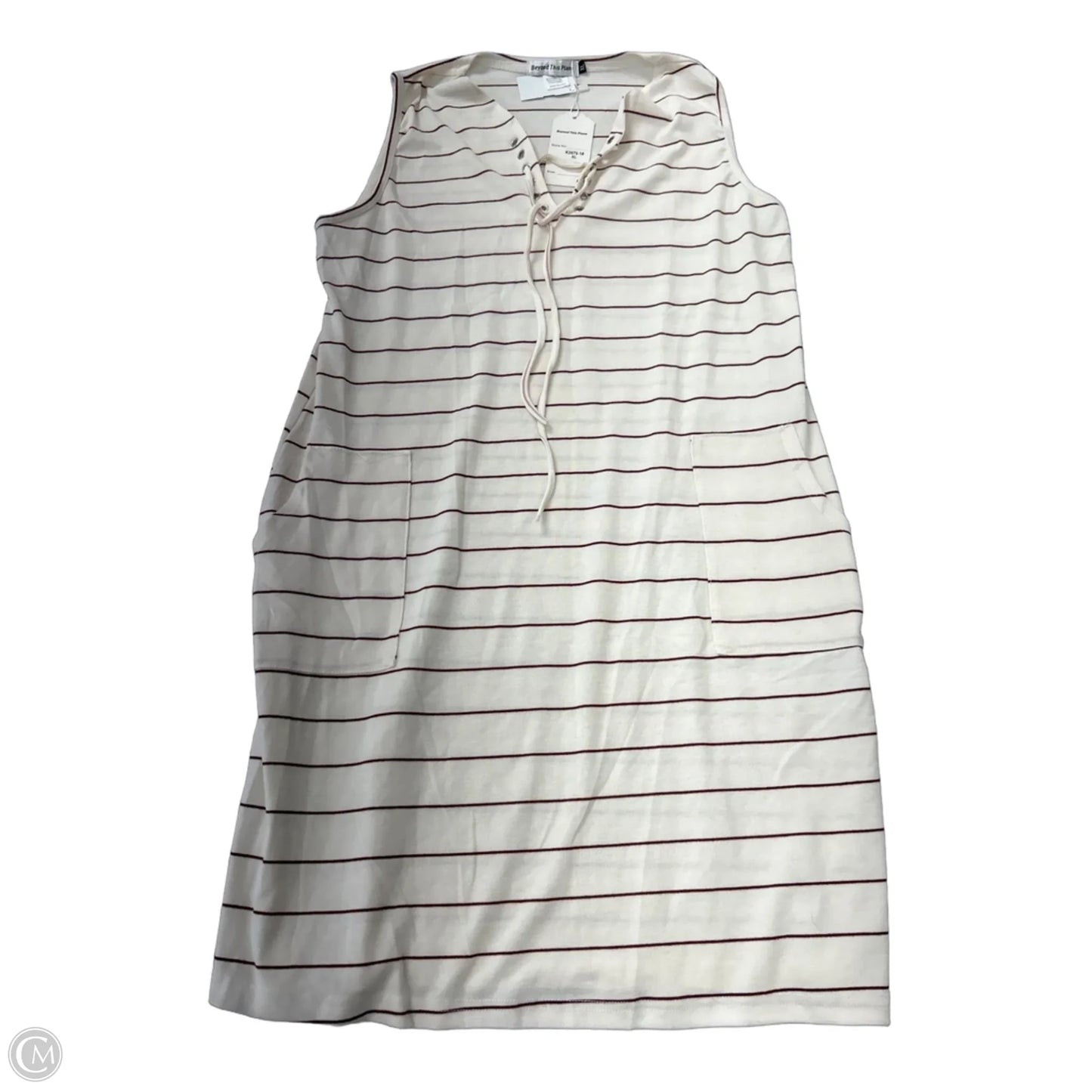 Dress Casual Midi By beyondt this plane In Striped Pattern, Size: Xl
