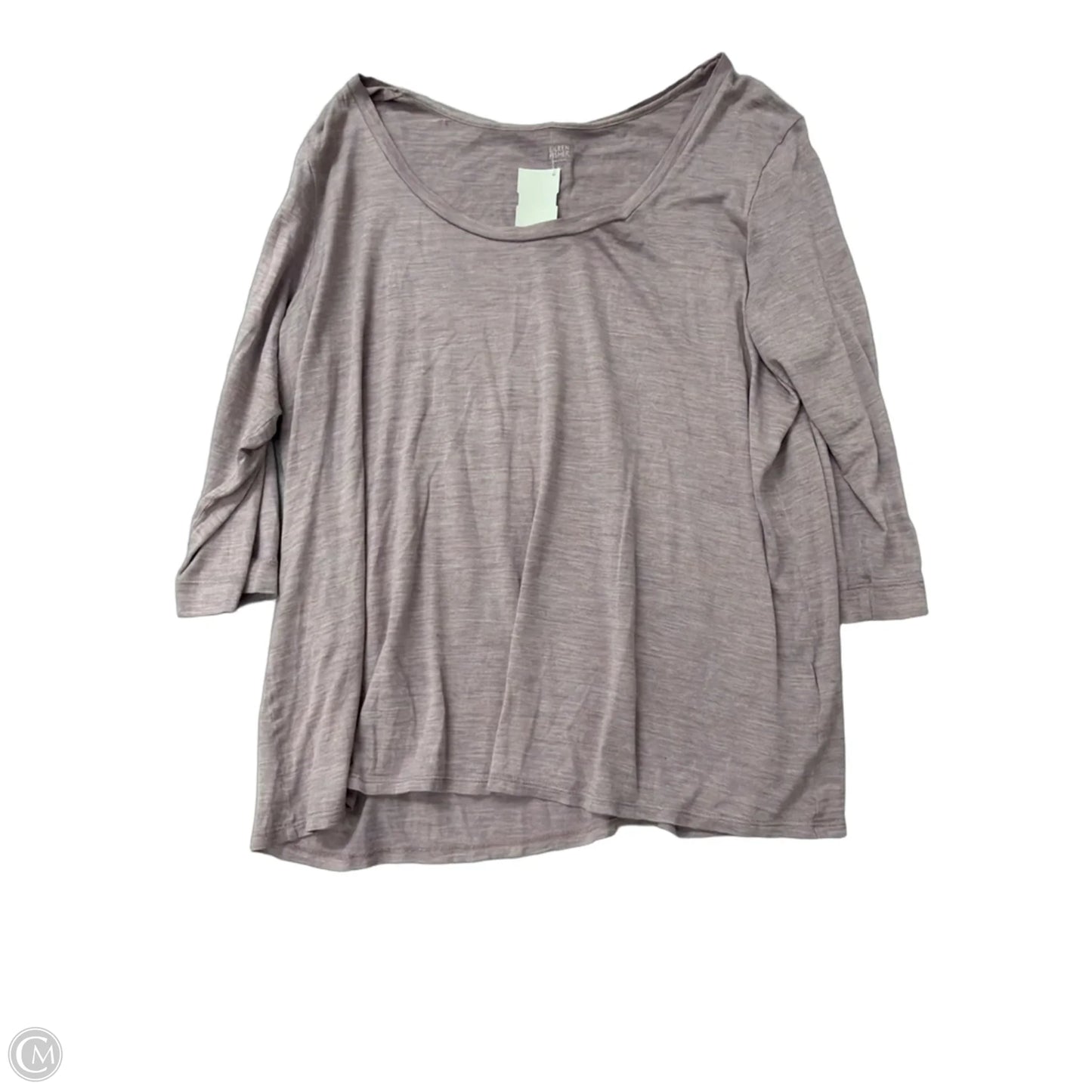 Top 3/4 Sleeve Basic By Eileen Fisher In Purple, Size: Xl