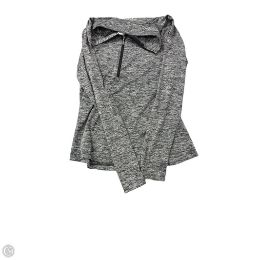 Athletic Top Long Sleeve Collar By Under Armour In Grey, Size: L