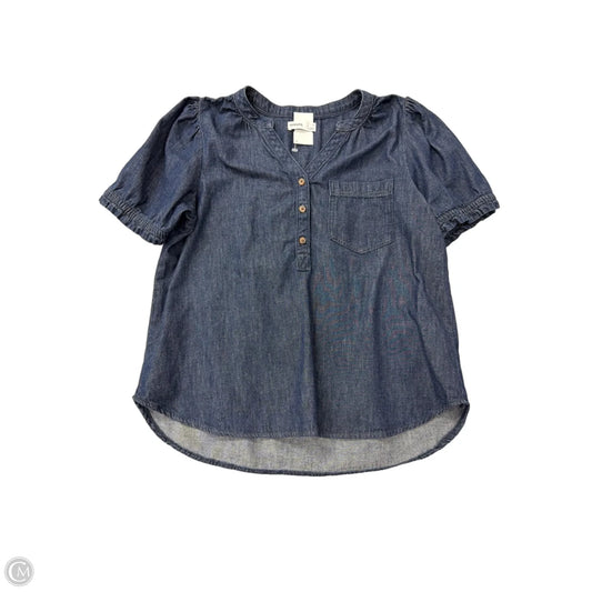 Top Short Sleeve By Sonoma In Blue Denim, Size: M