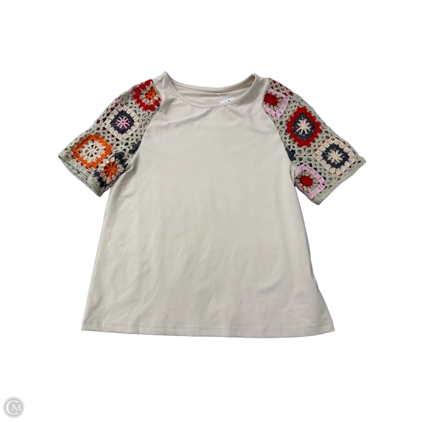 Top Short Sleeve By Clothes Mentor In Tan, Size: S