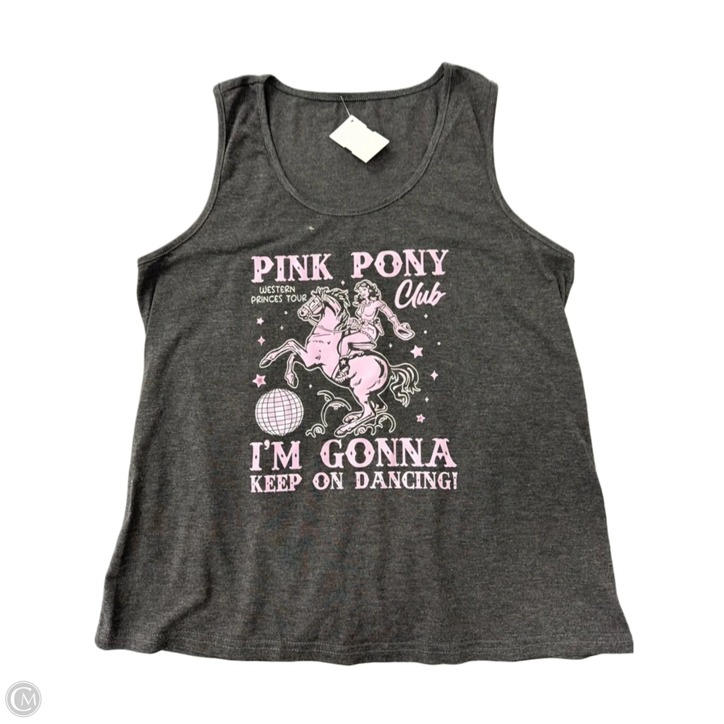 Tank Top By Clothes Mentor In Grey & Pink, Size: L