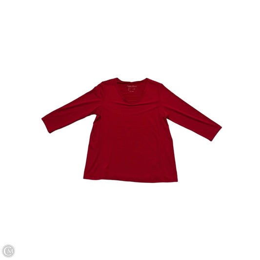 Top 3/4 Sleeve Basic By Susan Graver In Red, Size: L