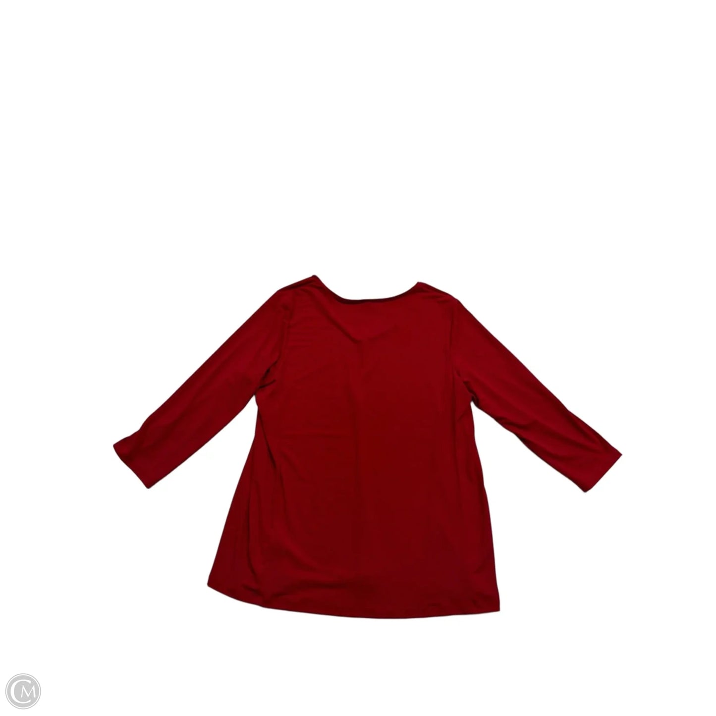 Top 3/4 Sleeve Basic By Susan Graver In Red, Size: L