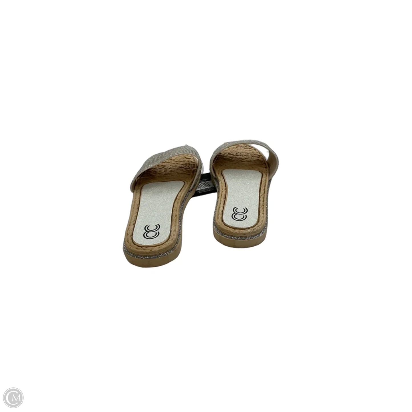 Sandals Flats By Clothes Mentor In Silver, Size: 7