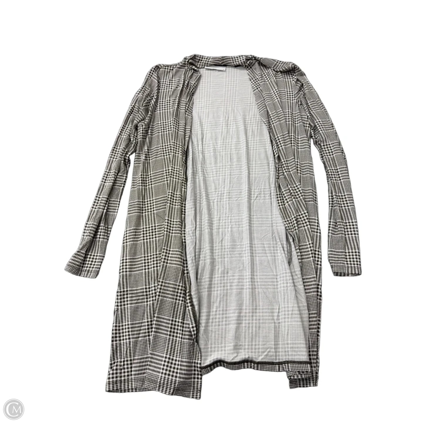 Cardigan By Lands End In Checkered Pattern, Size: Lp