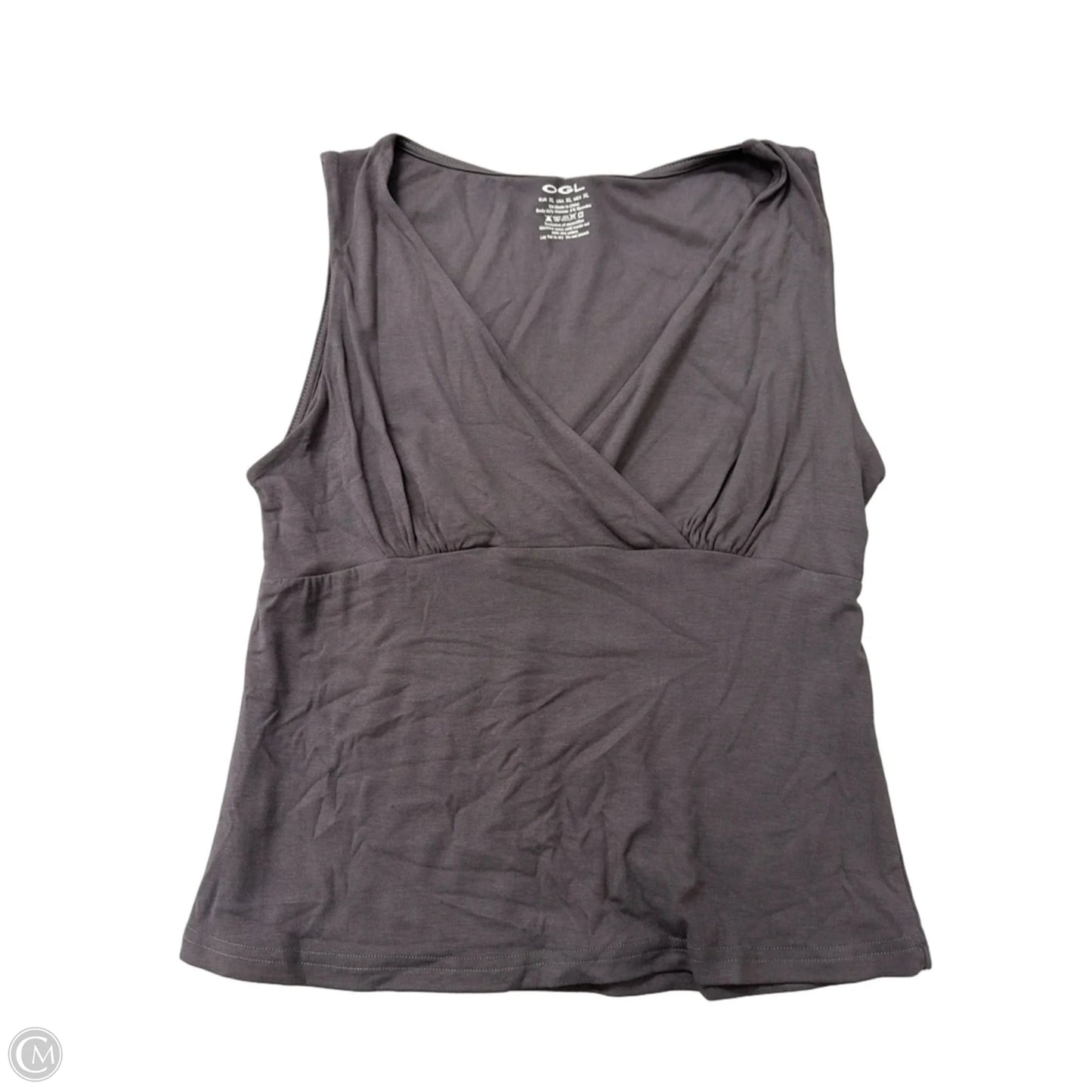 Top Sleeveless By Ogl In Grey, Size: Xl