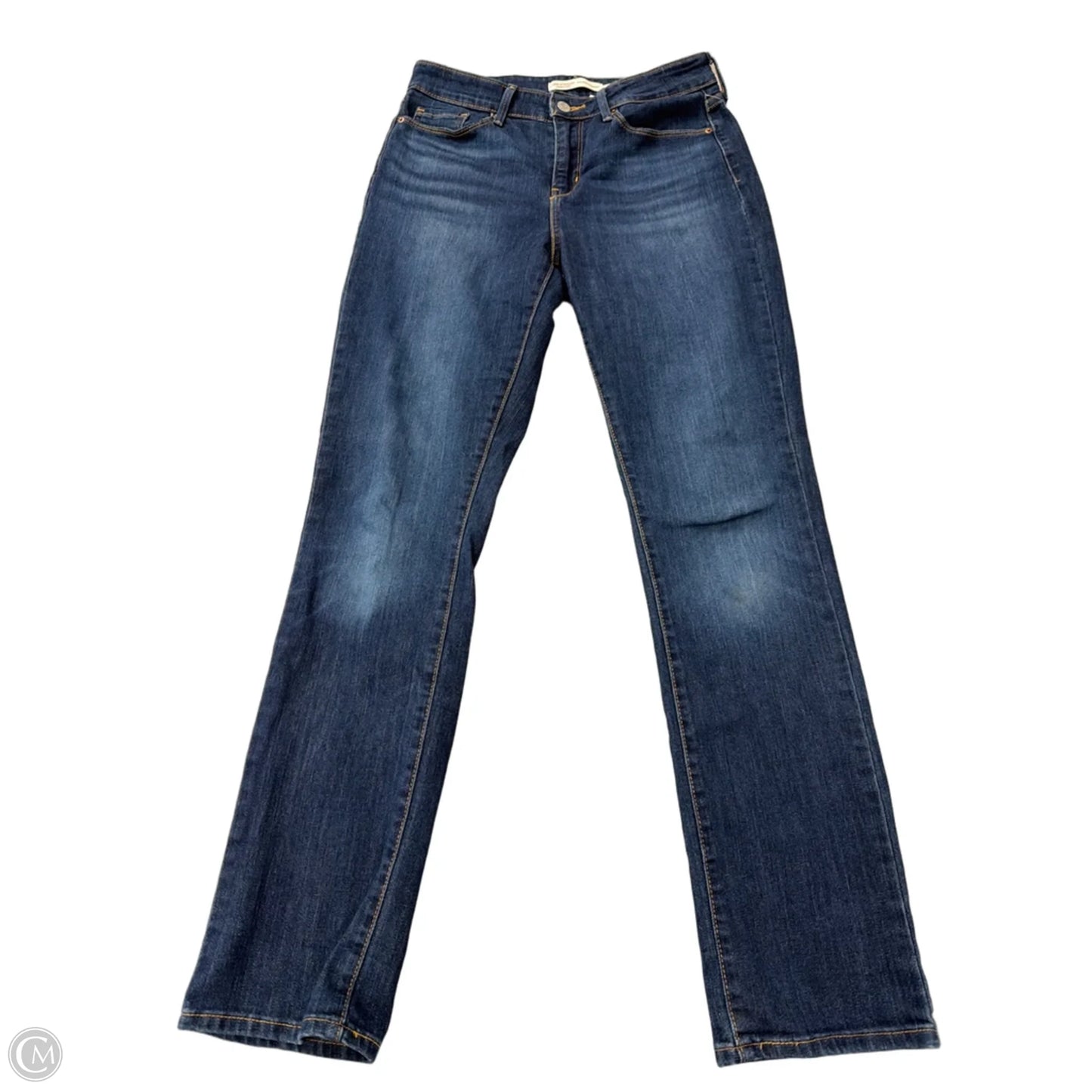 Jeans Straight By Levis Signature In Blue Denim, Size: 6