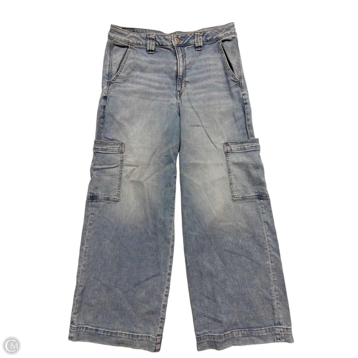 Jeans Wide Leg By American Eagle In Blue Denim, Size: 12