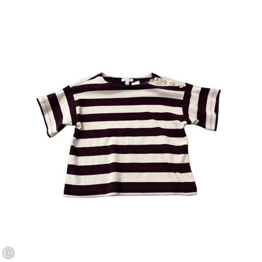 Top Short Sleeve By Ann Taylor In Striped Pattern, Size: Mp