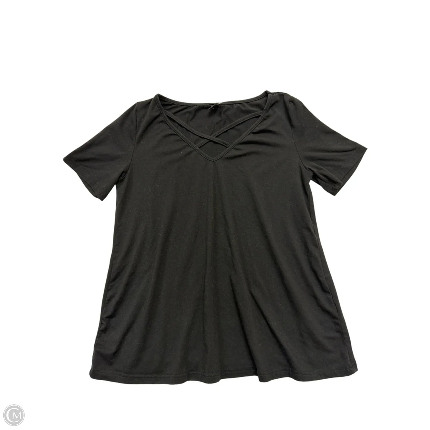 Top Short Sleeve By Shein In Black, Size: S