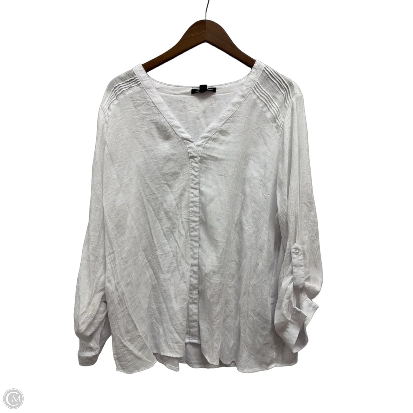 Top Long Sleeve By Zac And Rachel In White, Size: 2x