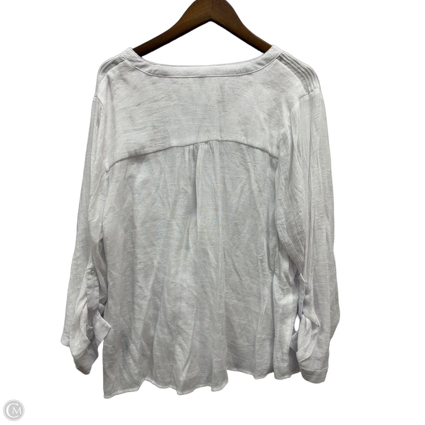 Top Long Sleeve By Zac And Rachel In White, Size: 2x