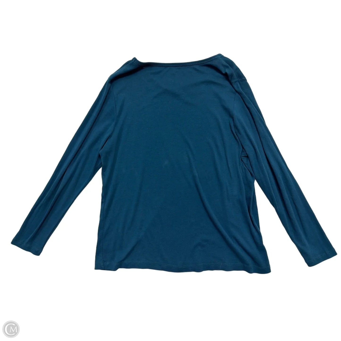 Top Long Sleeve Basic By St Johns Bay In Teal, Size: 1x