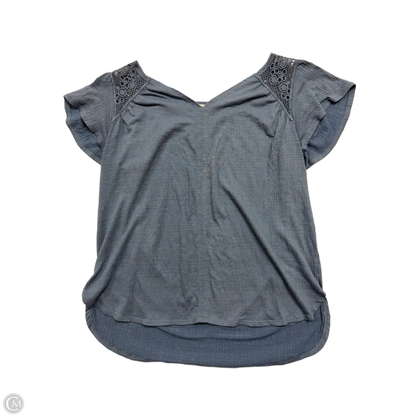 Top Short Sleeve By Max Studio In Blue, Size: 1x