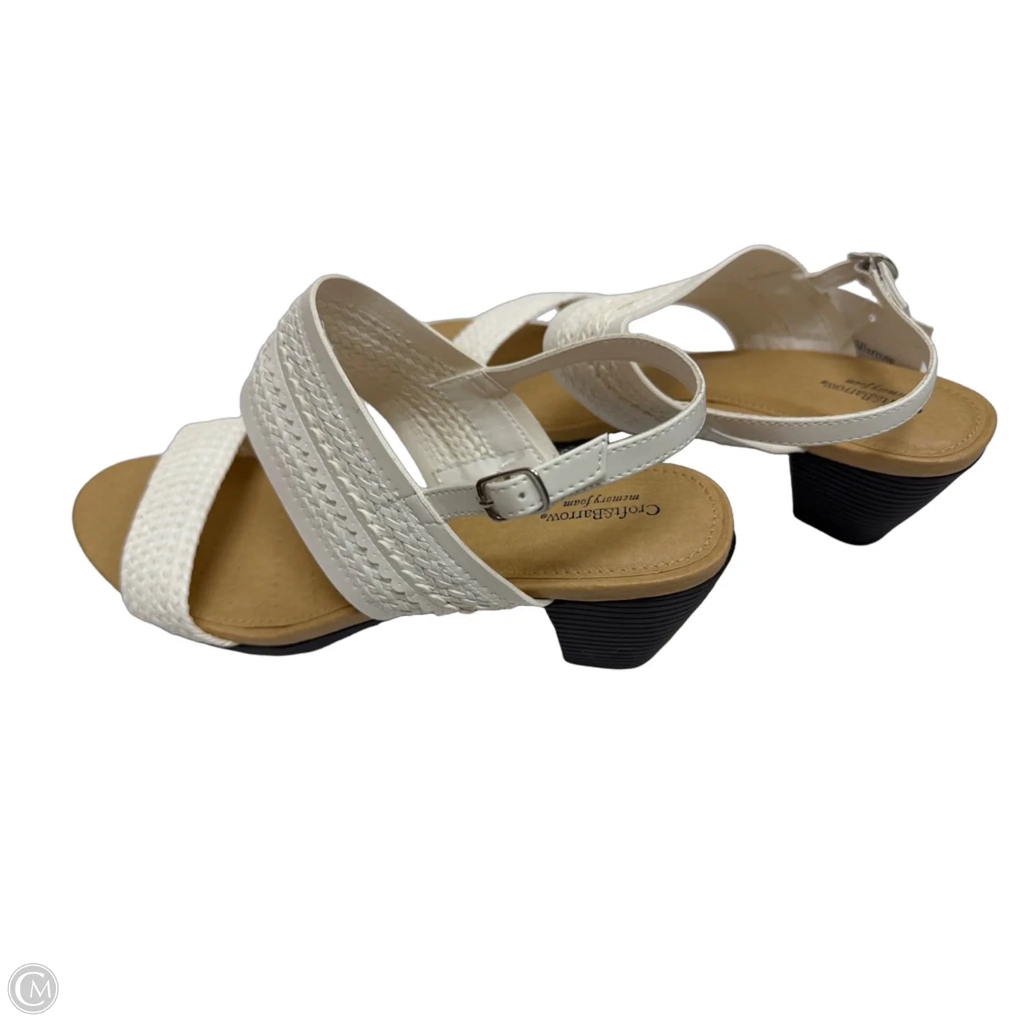 Sandals Heels Block By Croft And Barrow In White, Size: 10
