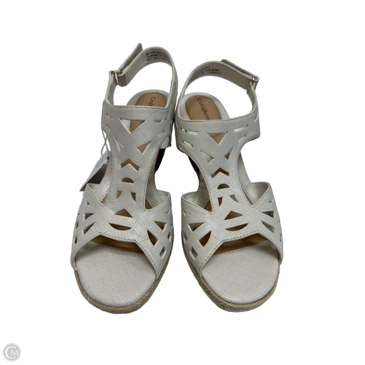 Sandals Heels Wedge By Croft And Barrow In White, Size: 10