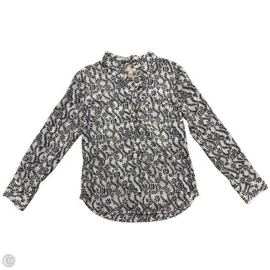 Top Long Sleeve By J. Crew In Blue & White, Size: S