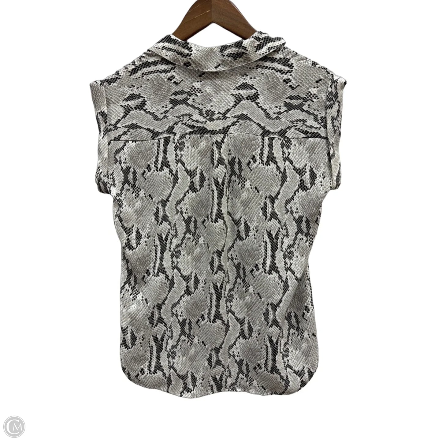 Top Short Sleeve By Express In Snakeskin Print, Size: Xs