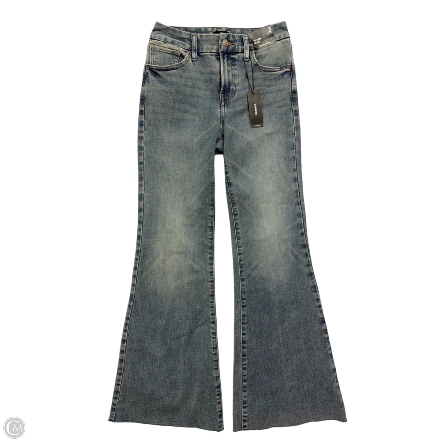 Jeans Flared By Express In Blue Denim, Size: 2