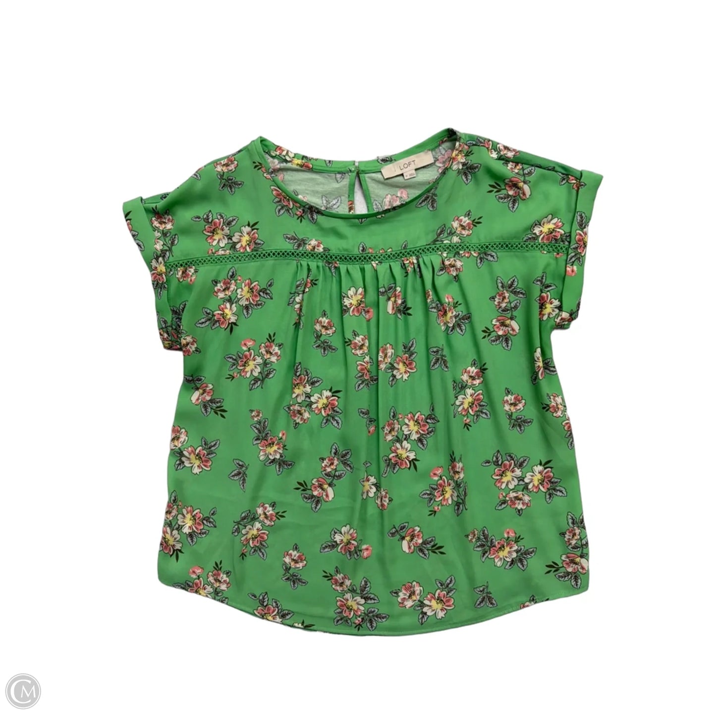 Top Short Sleeve By Loft In Floral Print, Size: M