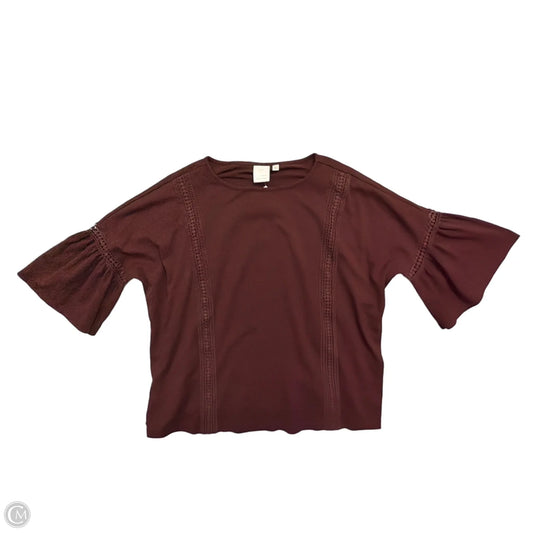 Top 3/4 Sleeve By Lc Lauren Conrad In Brown, Size: Xl