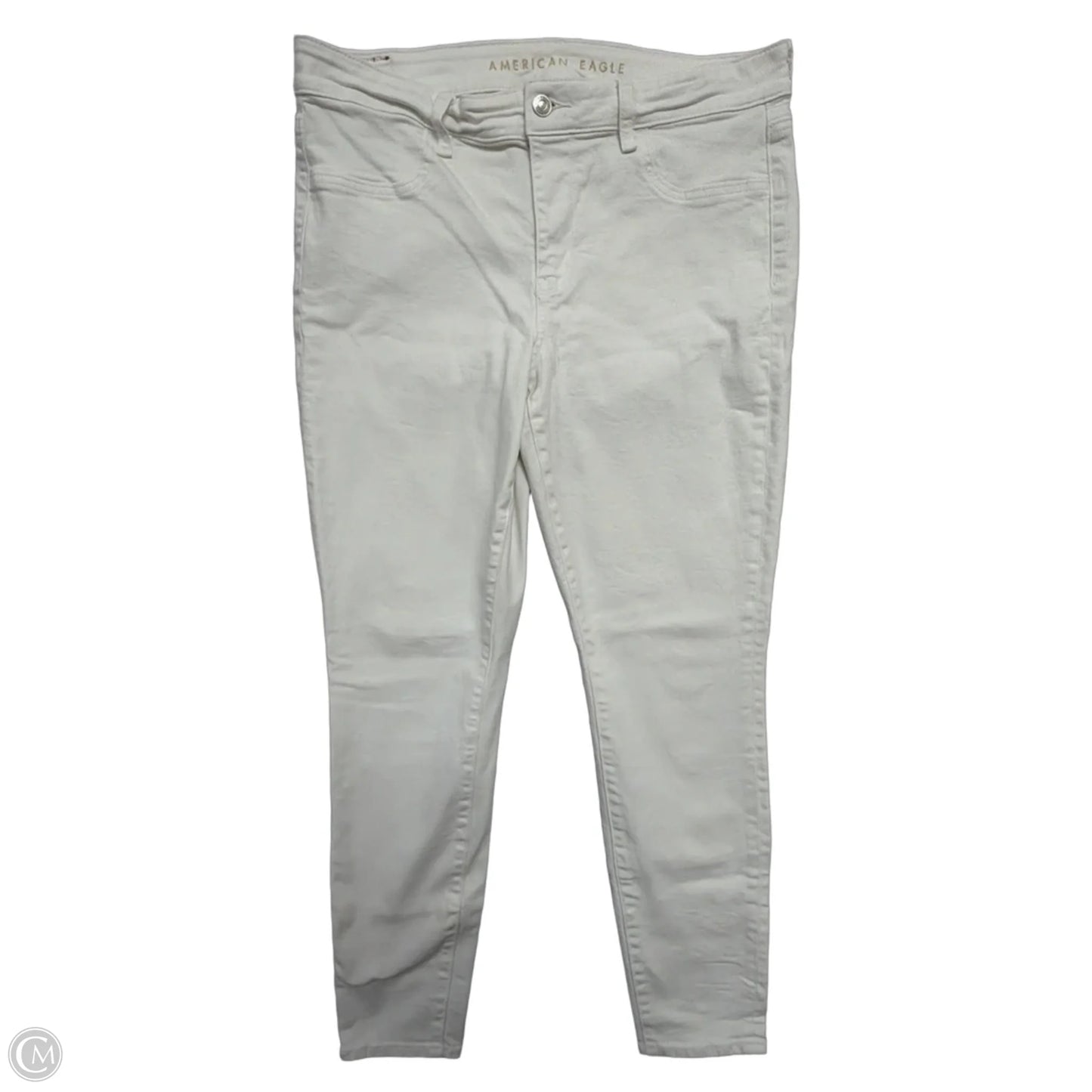Jeans Skinny By American Eagle In White Denim, Size: 14