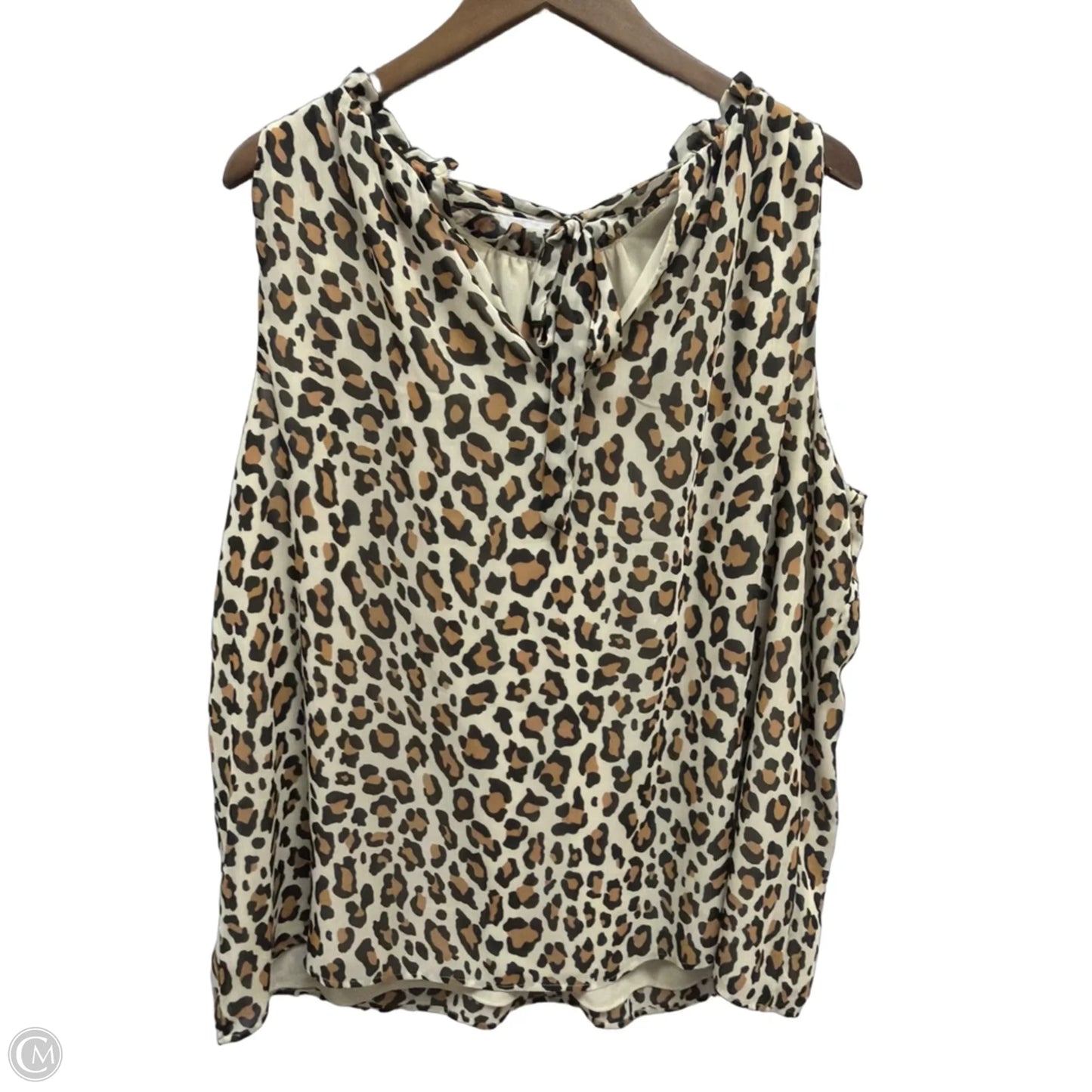 Top Sleeveless By Loft In Animal Print, Size: 1x