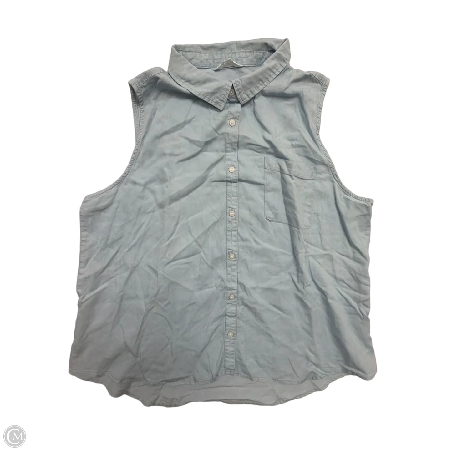 Top Sleeveless By Time And Tru In Blue, Size: Xl