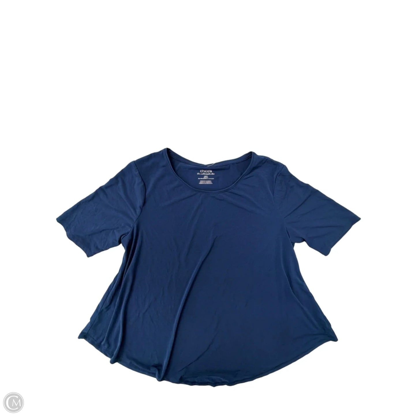 Top Short Sleeve By Chicos In Blue, Size: L