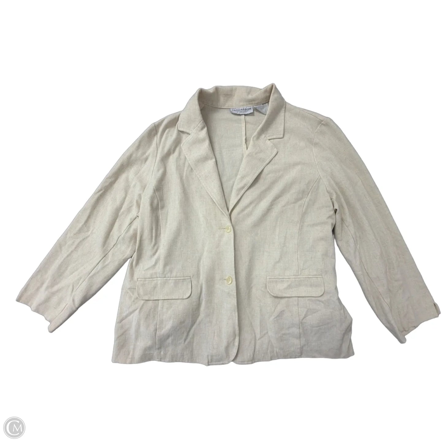 Blazer By Sag Harbor In Beige, Size: 1x