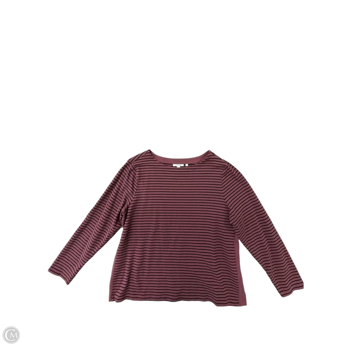 Top Long Sleeve Basic By Chicos In Striped Pattern, Size: Xl