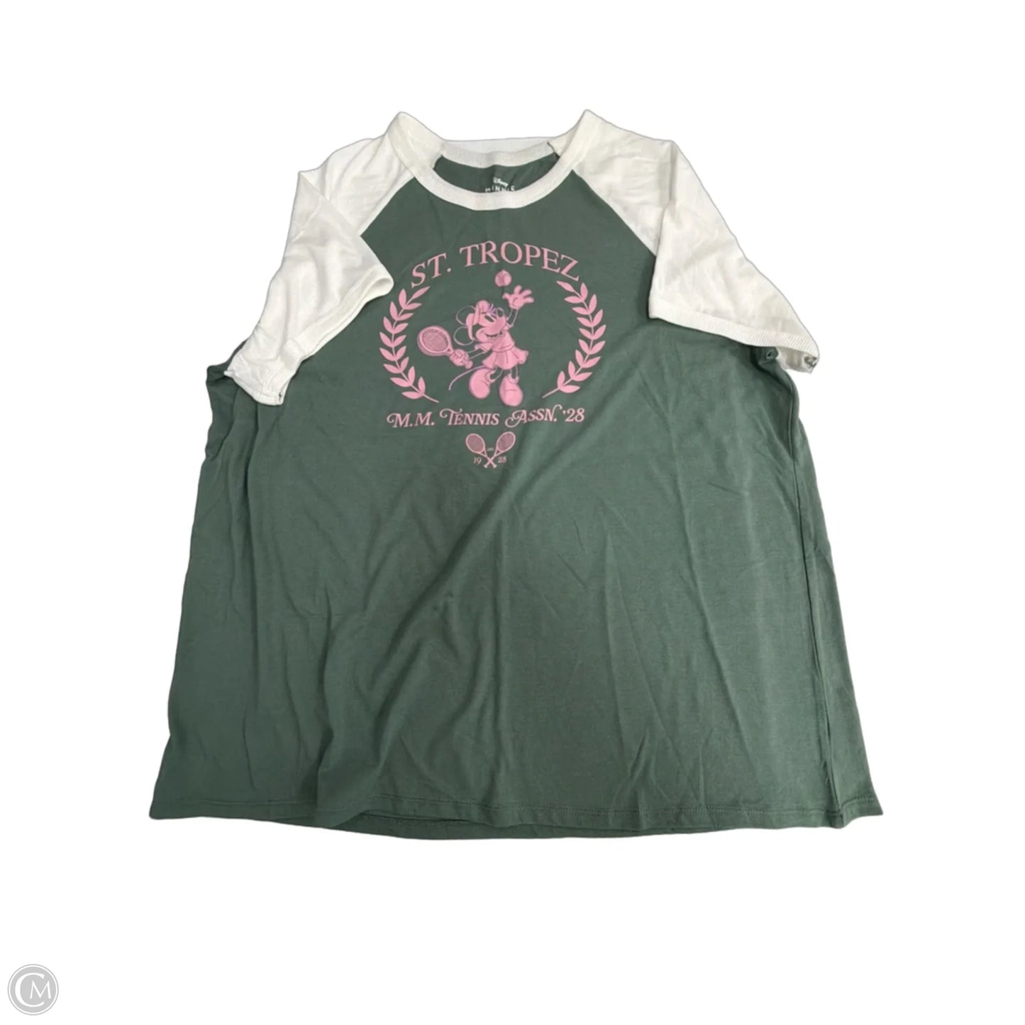 Top Short Sleeve By Disney In Green, Size: 2x