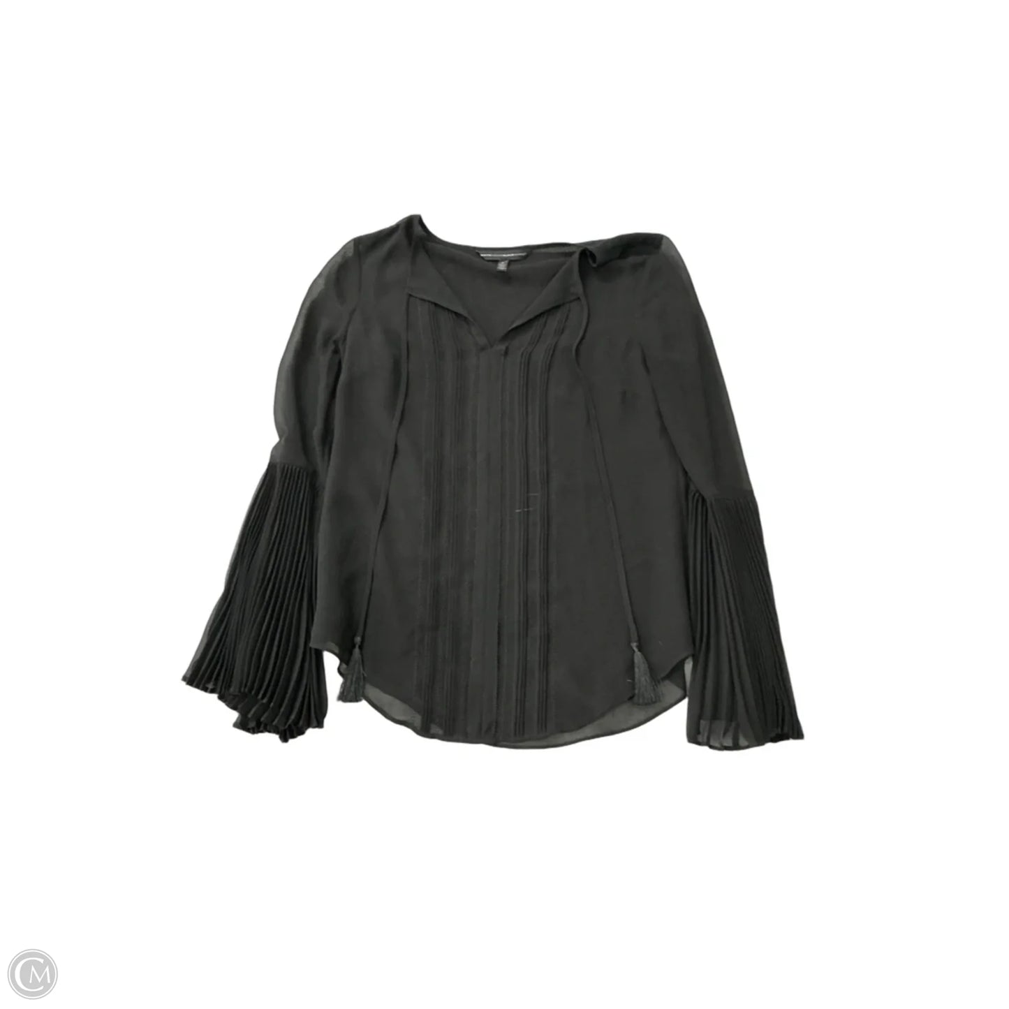 Top Long Sleeve By White House Black Market In Black, Size: Xs