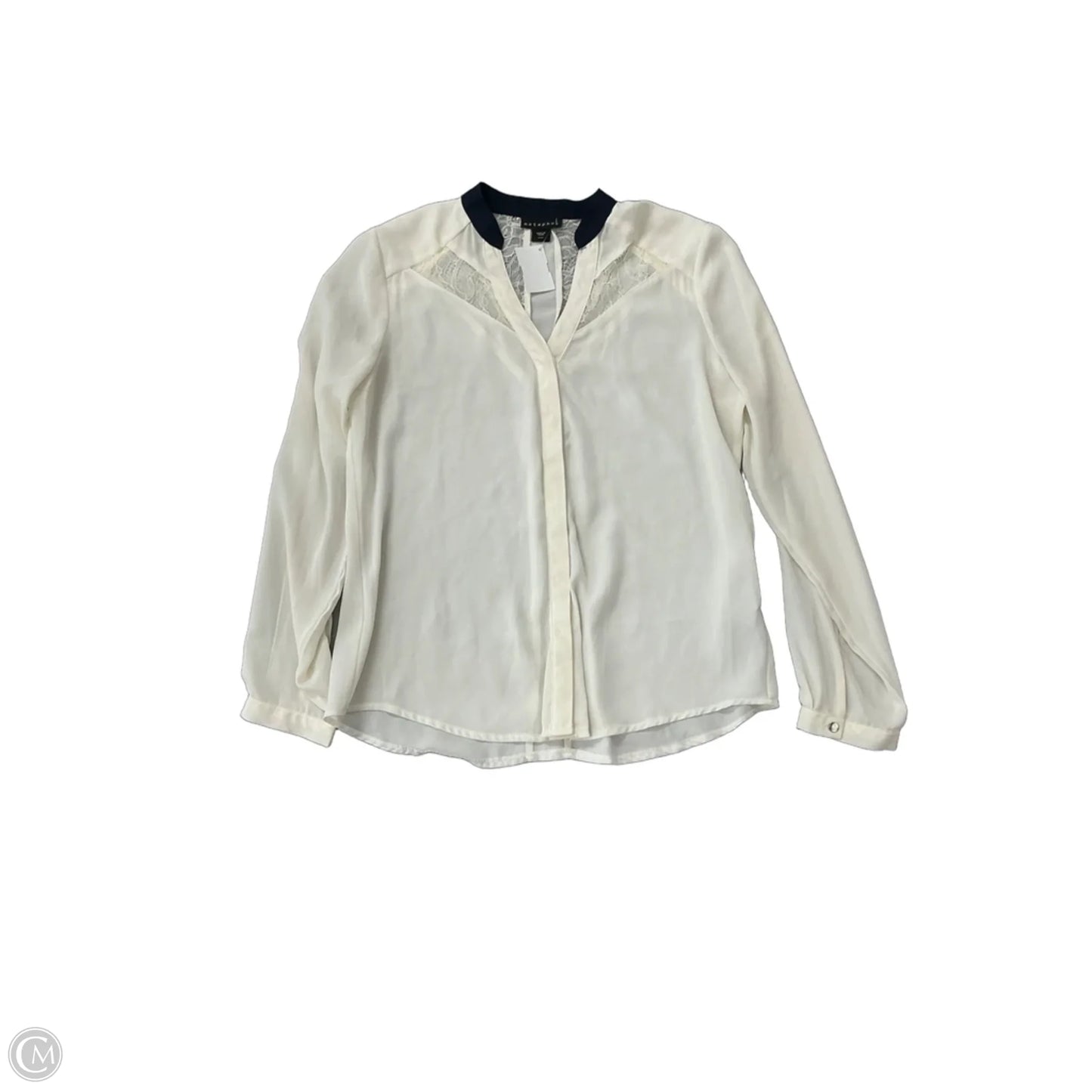 Top Long Sleeve By Metaphor In Cream, Size: M