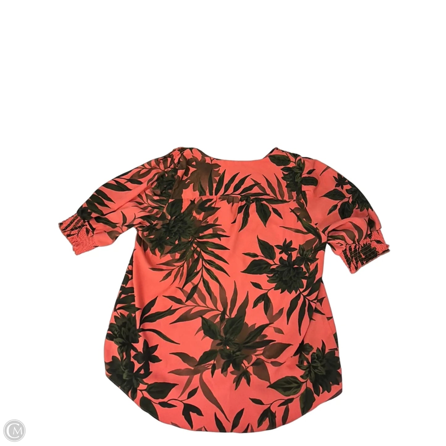 Top Short Sleeve By Belle By Kim Gravel In Tropical Print, Size: M