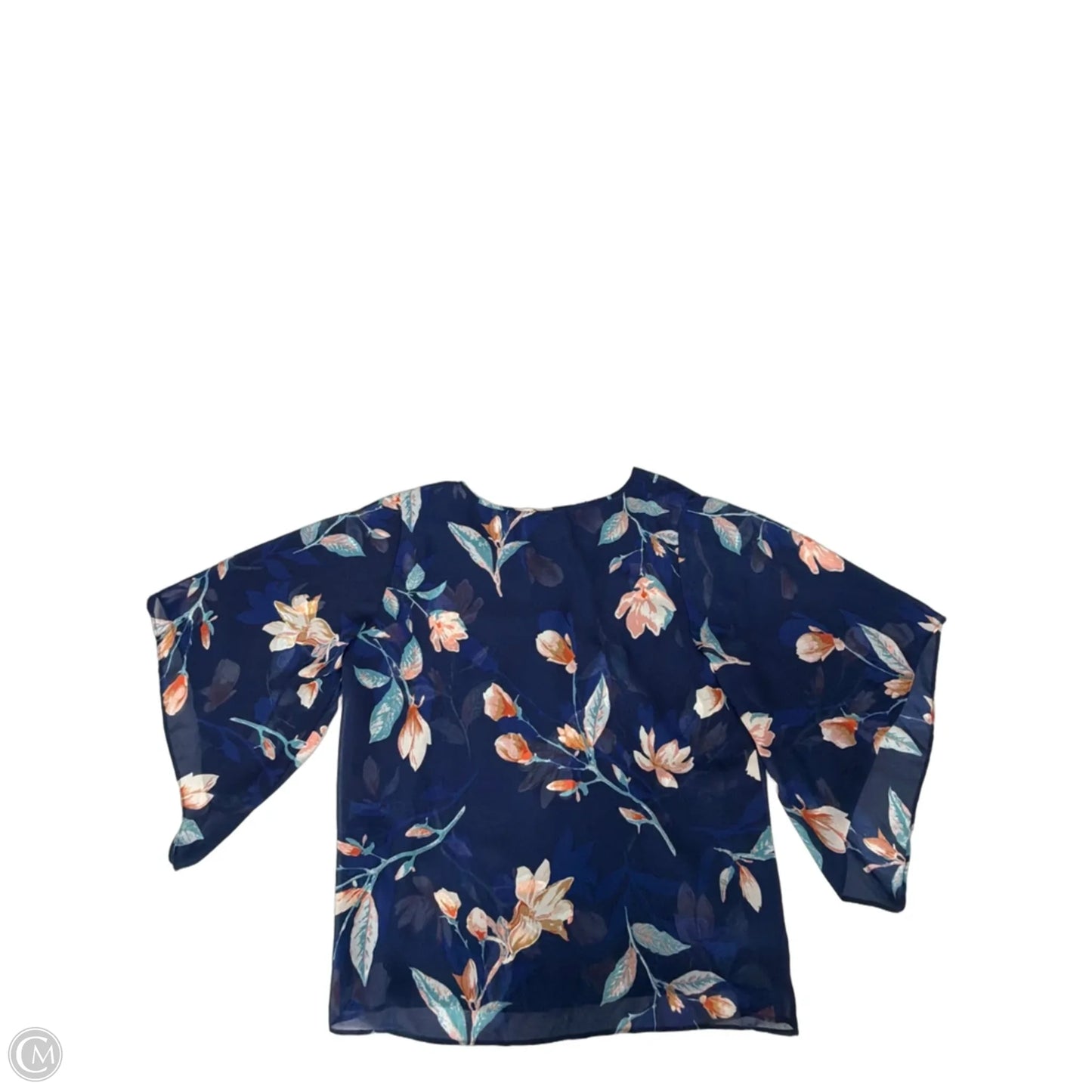 Top 3/4 Sleeve By Belle By Kim Gravel In Floral Print, Size: M